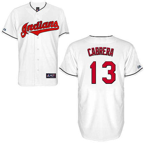 Asdrubal Cabrera #13 Youth Baseball Jersey-Cleveland Indians Authentic Home White Cool Base MLB Jersey